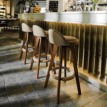 Sgabelli da bar, sedia per uso domestico in legno massello, con schienale, poggiapiedi in legno e comodo sedile imbottito, sgabello da cucina girevole a 360 °, multicolore ( Color : Grass Yellow 1 )