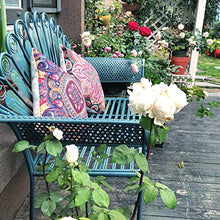 Panchina per terrazza da parco Panchine per il tempo libero da esterno, Panchina da giardino in ghisa resistente alle intemperie e antiruggine con schienale e braccioli, Panchina decorativa retrò per