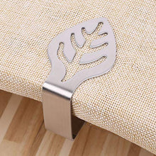 Faguo 4 Pezzi Foglia Design in Acciaio Inox tovaglia Clip di tovaglia Morsetto Titolare per Forniture da Sposa per Feste Strumenti da Picnic