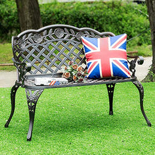 Panchine per Terrazze Giardino Panca per Tempo Libero Esterno, Panca da Cortile in Ghisa Resistente Alle Intemperie, Panchina da Giardino Con Schienale e Braccioli, Panca Decorativa in Ferro Battuto