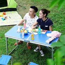 Rund Kit DE Table ET 4 Chaises Planbles Multiware - Portable - pour Extérieur: Piquet-Nique, Jardin, Dîner, Camping - Bleu