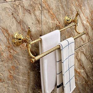 MBYW Portasciugamani Moderno Portasciugamani Elegante per Il Portasciugamani in Oro Placcato Rame Completo portasciugamani Classico in Titanio con Doppio portasciugamani in Stile Europeo