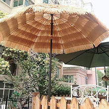YFYYF Ombrelloni in Paglia per Esterni Parasole, Ombrellone Pieghevole da Giardino, per Terrazza Campeggio Spiaggia, Colore Naturale, Tondo Φ160 Cm / 5,3ft - Stile Hawaiano