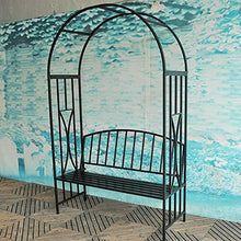 Arco da Giardino in Acciaio, Panchina da Giardino Panchina da Esterno Panchina da Patio per Giardino Esterno Prato da Giardino Patio Rampicante Viti Rose Fiori Ruggine Scura