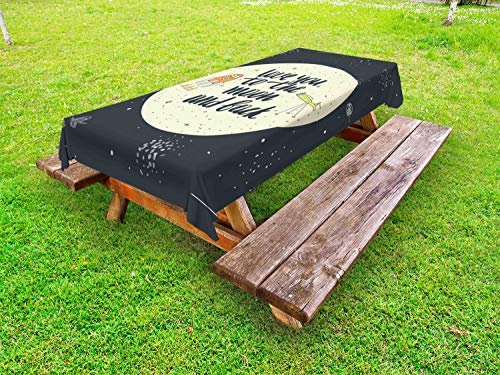 ABAKUHAUS Detto Tovaglia da Esterno, Amore Affetto Cura Romanticismo, Tovaglia da Picnic Lavabile Decorativa, 145 cm x 210 cm, Guscio d'uovo Blu Ardesia Scuro