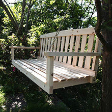 LXLH Panca da Giardino Panchina da 48 Pollici in Legno con Catena in Metallo, con braccioli e Schienale Sedia a Dondolo in Legno massello per Il Tempo Libero, Altalena sospesa, Panca sospesa Anti