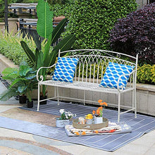 Panchina da Giardino Parco Panche per Tempo Libero All'aperto, Panca da Giardino in Ghisa con Tavolino Centrale, Resistente Agli Agenti Atmosferici e Panchina Metallo Retrò Prova Ruggine - 2 Posti