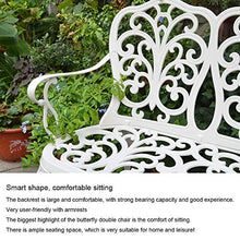 panchina patio con giardino metallo 35 pollici, Sedia con schienale a farfalla per il tempo libero Park Terrace, Sedia da portico antiruggine in fusione di alluminio con rivestimento antico