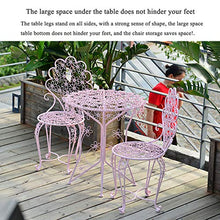 Set 3 pezzi combinazione tavolo e sedia da balcone in ferro battuto, patio esterno un tavolo e due sedie set di mobili da tavolino,tavolo da pranzo e sedia per interni per il tempo libero,per terraz