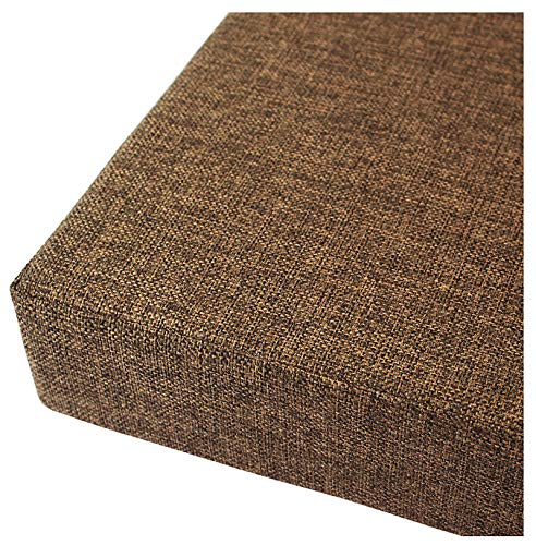 bandezid Cuscino per Panche,Interni ed Esterni,10cm Addensare Spugna Cuscino per sedili di panchine Giardino Balcone Terrazza Divano Fodera in Lino Lavabile-Marrone Scuro 150x35x10cm(59x14x4in)