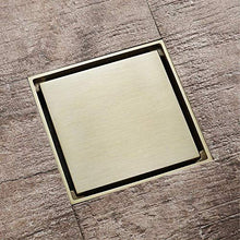 Nosterappou Bagno Cucina Bagno Scarico a Pavimento in Oro Spazzolato Scarico Pavimento Deodorante Quadrato, Grande Design di drenaggio per Mantenere Asciutto al Coperto - Facile da Mantenere