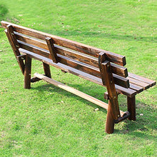 Panca da giardino per esterni, terrazza, salotto, posti a sedere, Sedia doppia da giardino in legno massello carbonizzato anticorrosivo, Panche da giardino con schienali per 2-3 persone