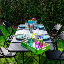 AMANKA Set di Mobili Giardino - Tavolo da 180 cm con 4 Sedie Gruppo di Seduta Pieghevole Rattan Look