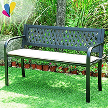 GaoF Panchina per terrazza da Parco Panchina da Esterno con Cuscini, panchina da Giardino in ghisa Resistente alle intemperie, panchina da Cortile a 2 posti con Schienale e
