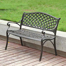 XLOO 40 Pollici, panchina da Giardino Parco Patio, panchina da Giardino in Metallo Decorativo in Alluminio, mobili da Giardino, Alluminio Spesso, Super portante per Portico Anteriore, Cortile, balco