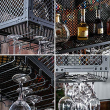 Leifeng Tower Classico Wine Rack Materiale Ferro battuto, Bar Bar Rack, Hanging Wine Rack, cremagliera del Vino, Supporto Calice, Holder Cup (Color : Black)