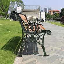 Panchina per terrazza da parco Panca da esterno per il tempo libero, panchina da giardino in ghisa in legno massello resistente alle intemperie e anticorrosiva, con schienale e bracciolo Panchina 2-3
