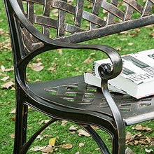GaoF Panchina da Giardino Sedie da Parco, La panchina in Metallo nel Cortile ha Uno Schienale, Sedile per 2 Persone Chaise Longue in Alluminio pressofuso per Balcone