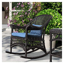 XinQing-Sedia a Dondolo Sedia da Dondolo di Vimini Sedia anziana Sedia da Buon Piano Balcone Giardino Sedia da Giardino, con Cuscino e Cuscino, Telaio in Lega di Alluminio 85x48cm