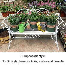 YZ-YUAN Panchina da Giardino Panchina da Giardino da terrazza con Doppia Seduta in Metallo per Esterni, Sedie da Giardino antiche e fioriere in ghisa, Una Rilassante panchina da Veranda con bracciol