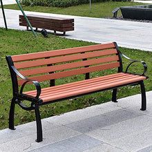 Panchine per Terrazze Giardino Panca per Tempo Libero, Panca da Esterno Resistente alle Intemperie con Struttura in Ghisa e Legno Massello Anticorrosivo, Panchine Decorative per Prato Portico
