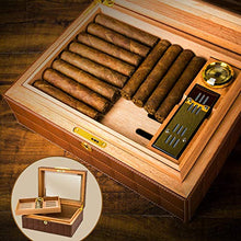Legno di Cedro Cigar Humidor con Il Sigaro Umidificatore, Pelle Casa Portasigari Doppio Strato Cedro Cigar Humidor