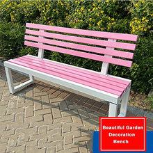 Panchina da Giardino per Esterno, Sedia con Seduta in Metallo e Veranda Panca con Schienale, Panca da Giardino Piazza Portico Percorso Cortile Prato Decor Sedia per 2-3 Persone