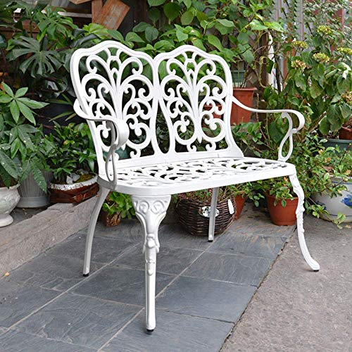 LXLH Panchina da Giardino Panca da Giardino panchine da Giardino panchine per Il Tempo Libero terrazza, Stile retrò Doppio Sedile Cortile Farfalla sedili in Metallo pressofuso in Alluminio, sedie