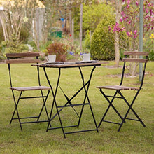 Relaxdays 10020682 Set Mobili da Giardino per Esterno da 3 Pezzi, Marrone, 60x60x76 cm