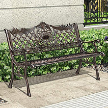 Panchina per terrazza del parco Panchina per il tempo libero all'aperto, Panchina da giardino retrò in alluminio pressofuso resistente alle intemperie, Panchine da giardino decorative nel cortile e