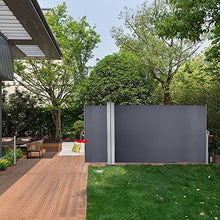 wolketon Doppia Riavvolgibile Tenda Paravento Laterale, Antivento, Protezione Privacy, Protezione Solare, per Balcone, Terrazzo, Giardino, Tendalino per Patio-180 x 600 cm Grigio