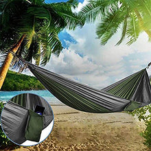 SUNNY GUARD Amaca da Campeggio Portatile con due cinghie per alberi Traspirante Nylon da Paracadute Amaca backpacking, viaggi，270x140cm verde e grigio