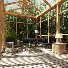 vidaXL Set Divani da Giardino 6 pz con Cuscini Foderati Lavabili Modulare Leggero Elegante Arredi da Esterno in Polyrattan Grigio Telaio in Acciaio