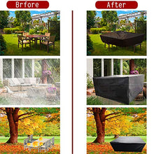 Gutsbox Coperture per Set Arredo Giardino Impermeabile, Telo Protettivo Rettangolare per Tavolo e Sedie da Esterni, Antivento/UV/Impermeabile, Resistente allo Strappo 420D Oxford