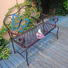 GaoF Sedia a Farfalla per Il Tempo Libero in Ferro battuto retrò per Uso Domestico, Sedia Doppia da Giardino per Cortile Esterno, Panca con Schienale in Metallo antiruggine per terrazza