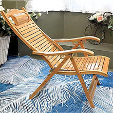 Accogliente Sedia a Sdraio Beach Yard Piscina Piegatura Pieghevole Chaise Regolabile Chaise Bamboo Lounge Sedia da Interno o all'aperto Sedia Relax