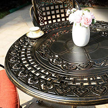 CGBF-Tavolo Rotondo A 4 Posti da 100 cm,Patio Balcone Mobili da Giardino Set Bistrot,Alluminio Fuso in Sabbia Artigianale, Resistente alle Intemperie