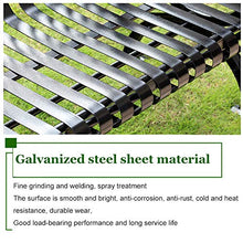 Panca da giardino per il tempo libero all'aperto, Panchina da parco a 2-3 posti con bracciolo circolare, Banchi decorativi per portico con struttura in acciaio robusto , seduta in metallo nero