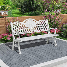 Panchina per terrazza del parco Panchina per il tempo libero all'aperto, Panchina da giardino retrò in alluminio pressofuso resistente alle intemperie, Panchine da giardino decorative nel cortile e