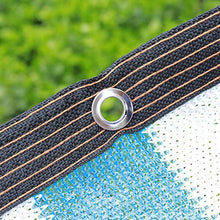 CYY Blu e Bianca Banda 85% Telo Ombra con Occhielli,10x13ft/3x4m Esterni Rete Ombreggiante Antivento Rete,per Balcone Cortile Recinzione
