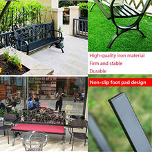 QHW Panchina da Esterno, Doppia panchina da Balcone in Ferro battuto, mobili da Giardino 130x60x85cm, Decorazione del Cortile Semplice e Moderna