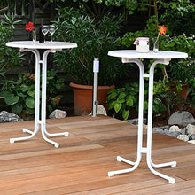 Beautissu Tavolo Alto da Bar bistrot Catering Cocktail ed Eventi Bellini Ø 70 Pieghevole - Bianco - Tavolo Alto da Giardino - Tavolo da Esterno