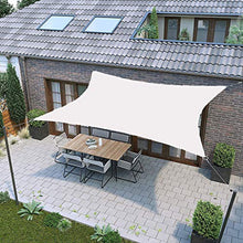 YTQ ombreggiante Vela Resistente all'Acqua Giardino Esterno Patio Cortile Protezione Solare Tenda da Sole Tettoia 95% Blocco UV Rettangolo con Corda Bianca 9.23(Size:2.5 * 2.5m)