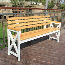 Panchina da Giardino per Esterno, Sedia con Seduta in Metallo e Veranda Panca con Schienale, Panca da Giardino Piazza Portico Percorso Cortile Prato Decor Sedia per 2-3 Persone