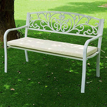 LXLH Panchina da Giardino Panchina da Giardino da 50 Pollici panchina da Giardino panchina da Giardino in Metallo, panchina da Balcone in ghisa con braccioli e Schienale, Sedia da Giardino famili