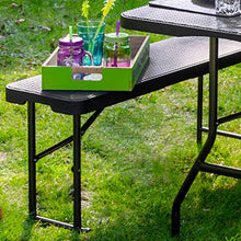 AMANKA - Panca da Giardino, Pieghevole, Resistente alle intemperie, 184 x 30 x 43 cm, Effetto Rattan