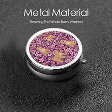 Scatola rotonda per medicina portatile, mini pillole in metallo, dispenser per pillole da tasca, borsa da viaggio, cavoodle Cherry Blossom primavera floreale carino Cavapoo