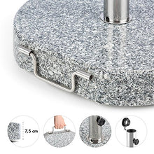 blumfeldt Schirmherr 30RD - Supporto Ombrellone da Terrazza, Rotondo, in Granito, 30 kg, Superficie 45 x 45 cm, Fusto in Acciaio Inox, Grigio Lucido