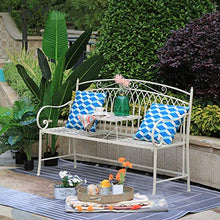 UWY Panca da Giardino panchina da Esterno in Metallo, robuste sedie in ghisa con Struttura in Acciaio per Balcone, tavolino Pieghevole Piccolo Portico Sedia da Giardino, Facile da Montare e posi