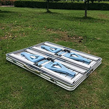 Tavolo Pieghevole in Lega di Alluminio Siamese, Portatile Superabile con 4 Posti, Sedia da Tavola da Picnic Pieghevole con Foro Ombrellone, Adatto per Viaggi Interni Ed Esterni
